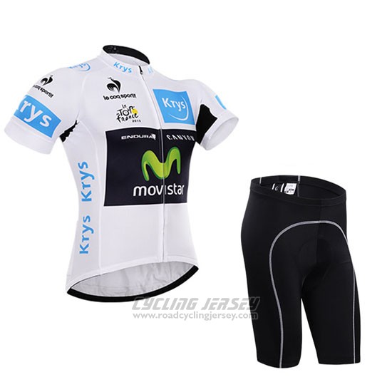 2015 Cycling Jersey Movistar Lider White Short Sleeve and Bib Short
